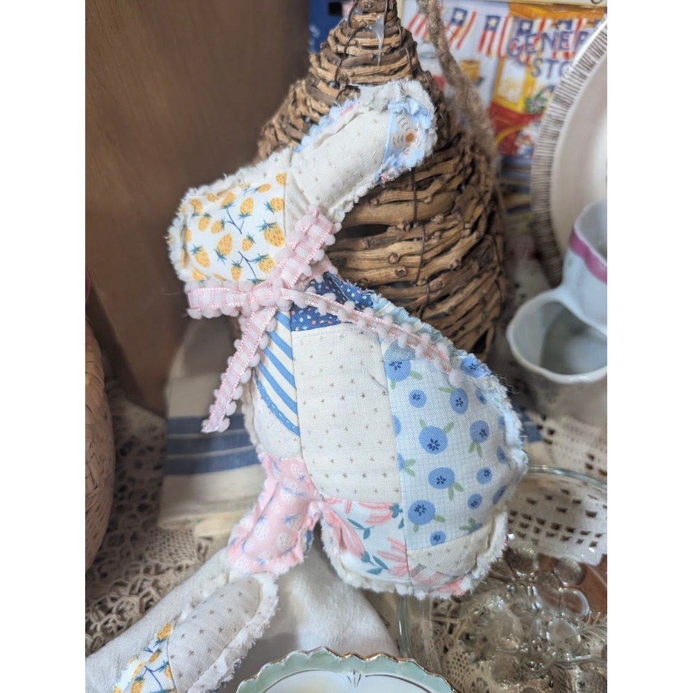 Debbe's Pastel Small VINTAGE QUILT Rabbit - Bunny!